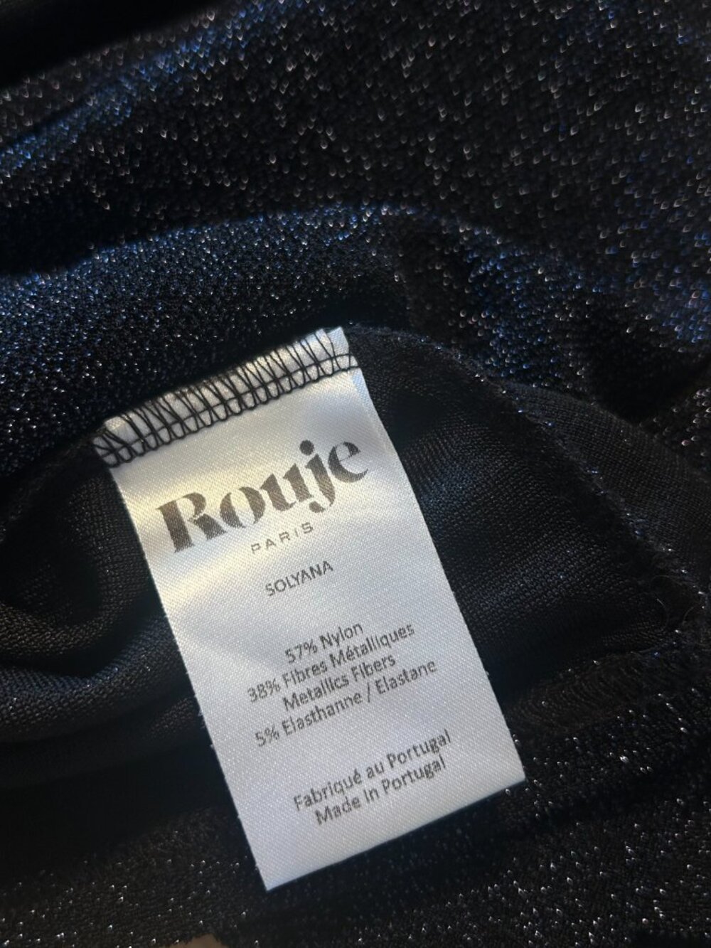 Rouje Solyana T-shirt - Lurex Marine Size 34 - Picture 8 of 9